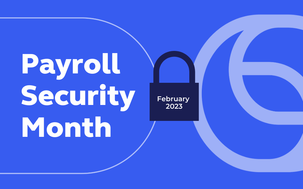 Payroll Security Month Graphic with Navy Lock