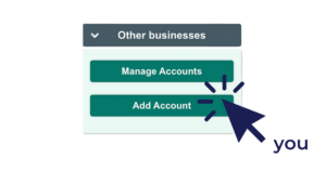 Add Account Button with clicker labelled 'you'